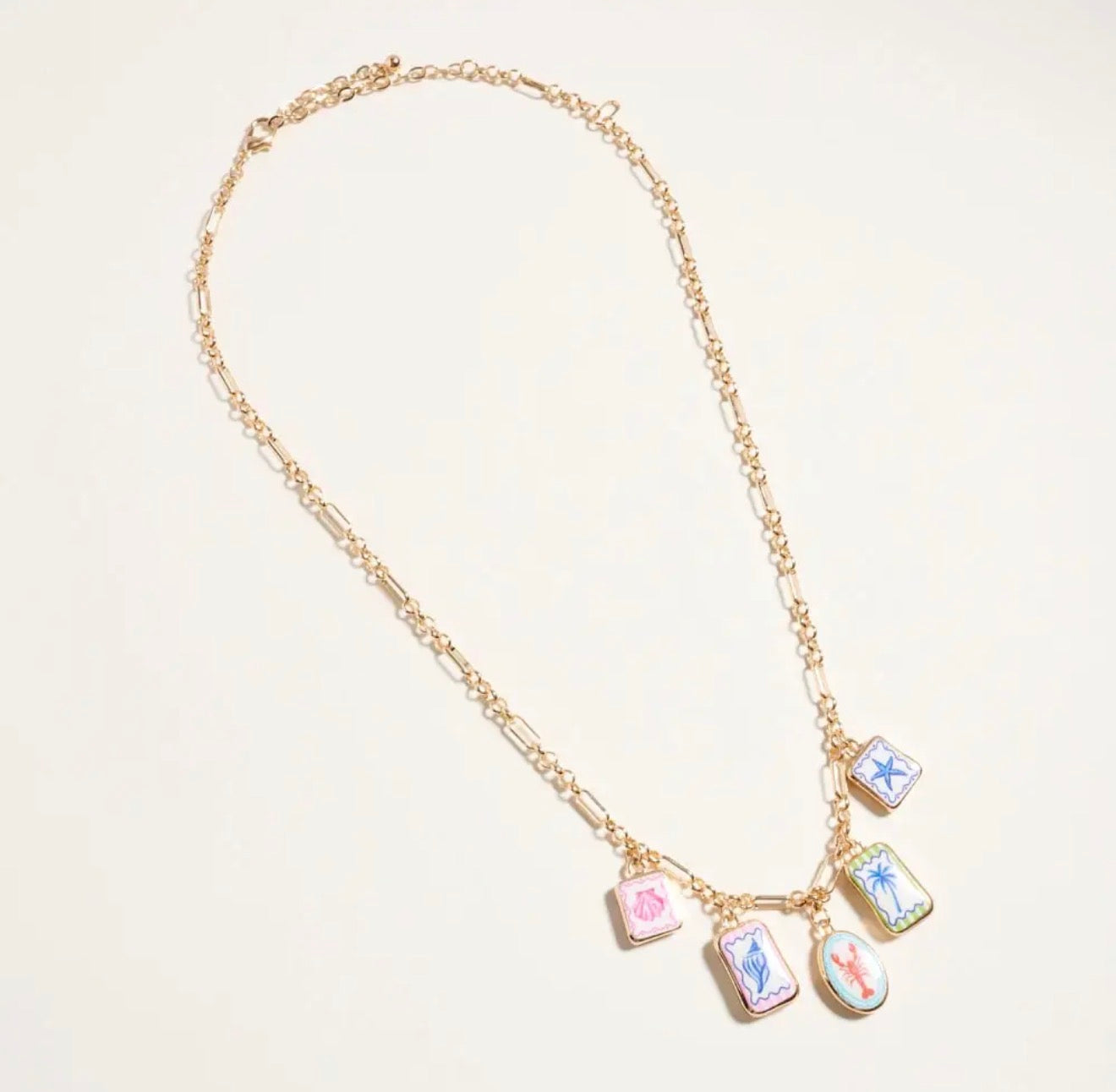 Coastal Stamp Charm Necklace
