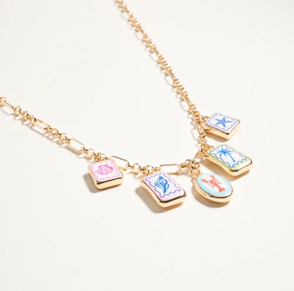 Coastal Stamp Charm Necklace