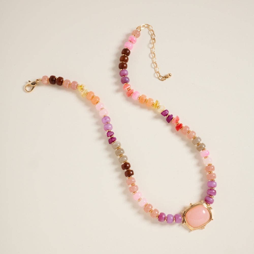 Rose Blush Beaded Necklace