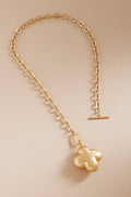 Puffy Golden Clover Necklace