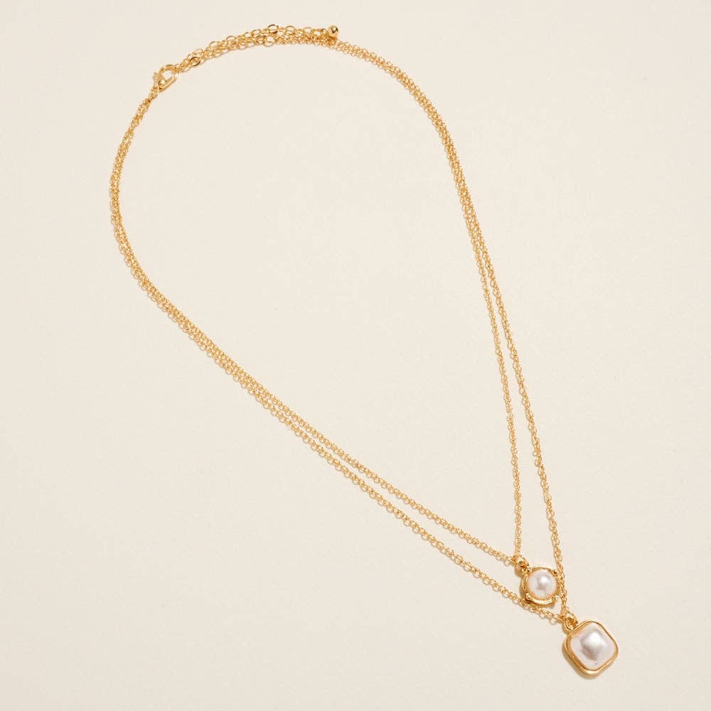 Golden Pearl Layered Necklace