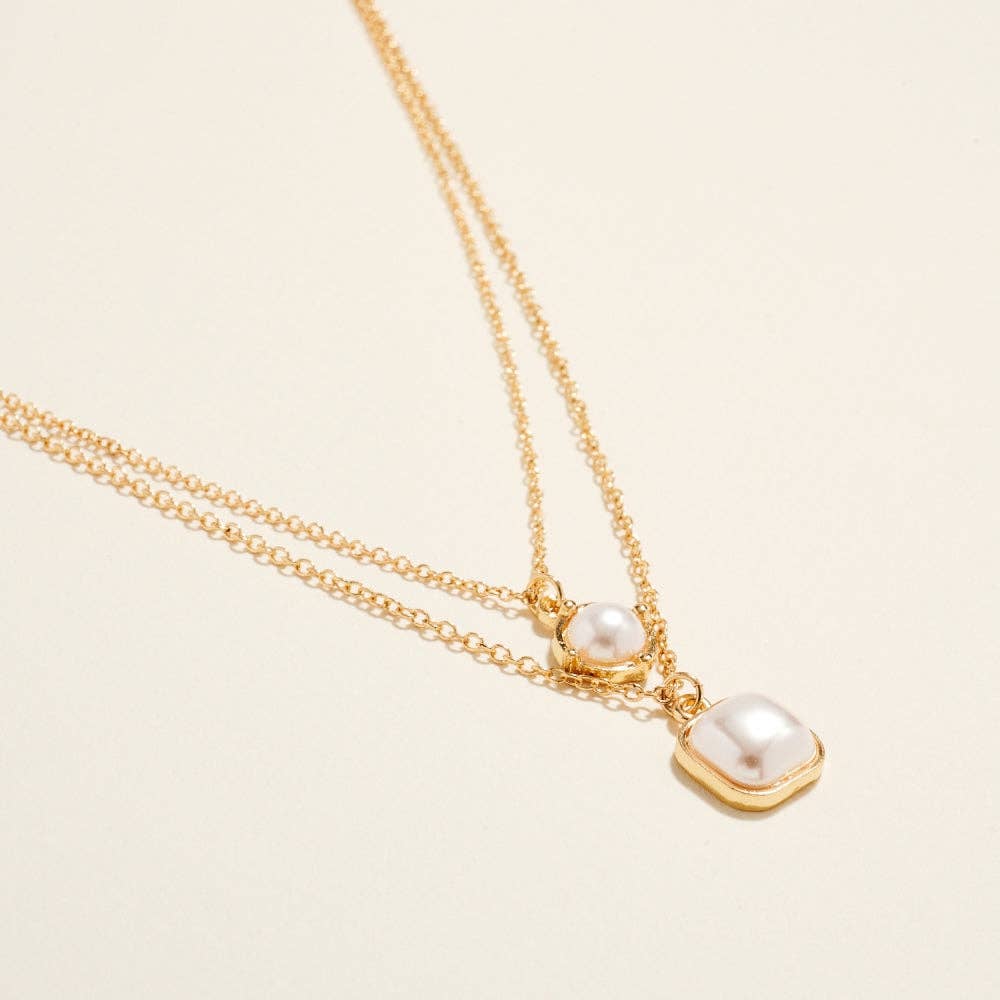 Golden Pearl Layered Necklace